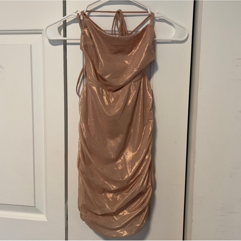 Small Lucy In the Sky shimmery pink mini dress